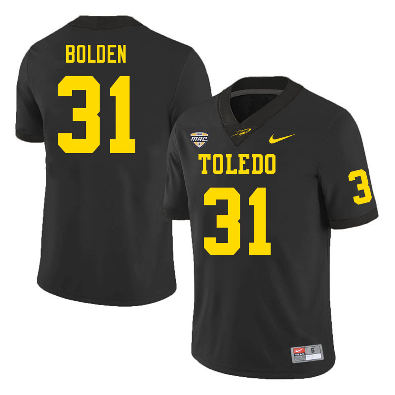 Toledo Rockets #31 Daniel Bolden College Football Jerseys Stitched Sale-Black